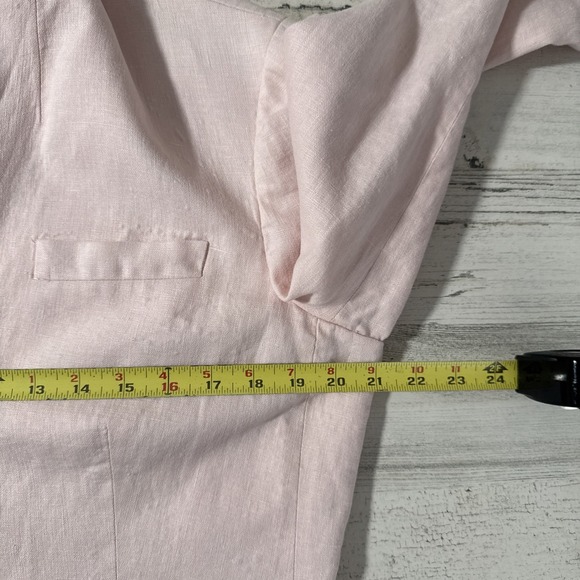 Vintage Chaps Tailored Linen Blazer Light Pink Size 12 Dress‎ Up or Casual - Picture 8 of 11